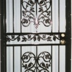 Black Security Door With Grape And Vine Casting