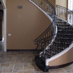 Curved Stair Railing With Forged