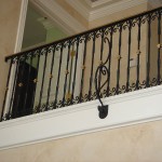 Railing With Scroll Borders, Brass Collars And Handrail