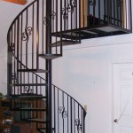 Spiral Stair With Forged Scroll Picket