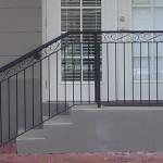 Straight Picket Railing With Scroll Top Border