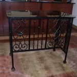 Forged Iron Panel Entry Table with Glass Top